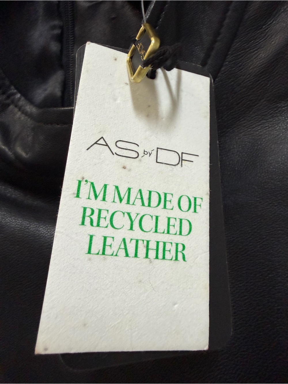 AS by DF Sleeveless Black Reclycle Leather Mini Dress - Picture 10 of 13